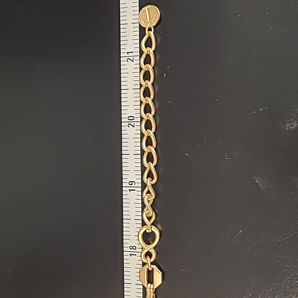 Talbots matte gold tone necklace with deep red beads. 18-21" - Picture 4 of 4